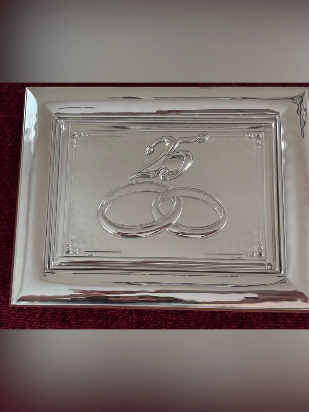 Vintage 25th Anniversary Silver-Plated Decorative Frame - Mida Argenti